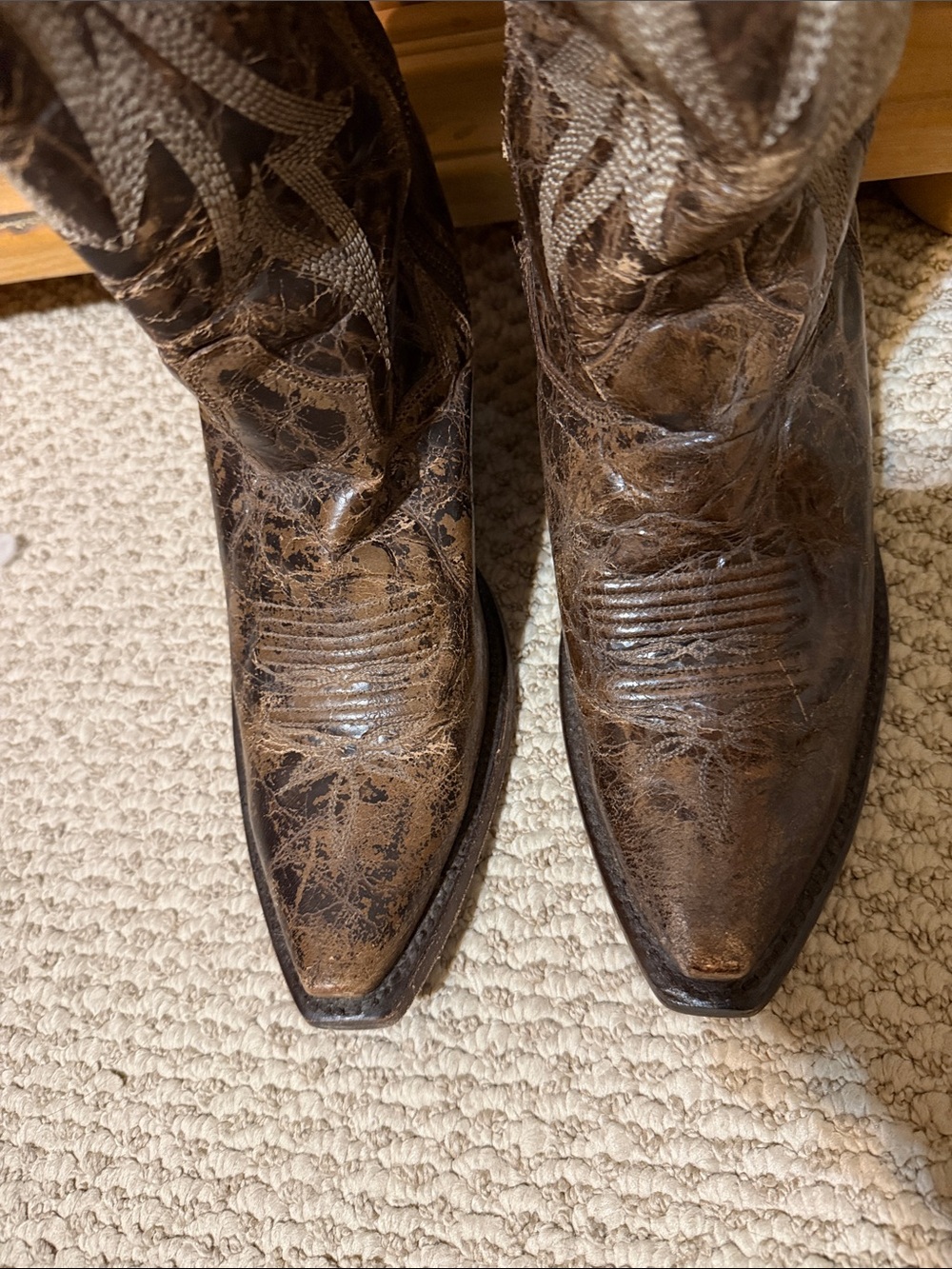 Dan Post Brown Embroidered Knee-High Western Boots - Picture 5 of 8